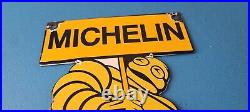 Vintage Michelin Tires Sign Gas Oil Pump Plate Garage Motorcycle Service Sign