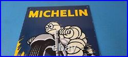 Vintage Michelin Tires Sign Gas Oil Pump Plate Garage Motorcycle Service Sign