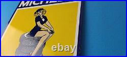 Vintage Michelin Tires Sign Gas Oil Pump Plate Sign Chevron Service Sign