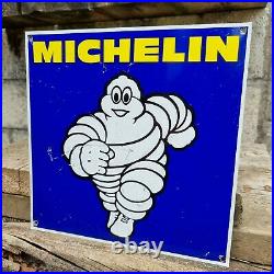 Vintage Michelin Tyre Tin Sign Garage Advertising Automobilia Motoring Bibendum