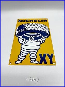 Vintage Michelin XY Heavy Duty Tires Porcelain Sign Pump Service Station