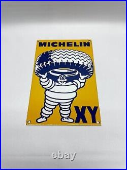 Vintage Michelin XY Heavy Duty Tires Porcelain Sign Pump Service Station