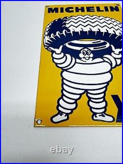 Vintage Michelin XY Heavy Duty Tires Porcelain Sign Pump Service Station