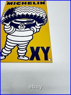 Vintage Michelin XY Heavy Duty Tires Porcelain Sign Pump Service Station