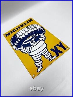 Vintage Michelin XY Heavy Duty Tires Porcelain Sign Pump Service Station