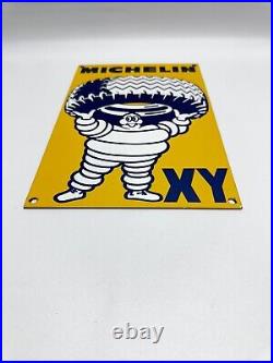 Vintage Michelin XY Heavy Duty Tires Porcelain Sign Pump Service Station