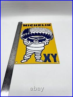 Vintage Michelin XY Heavy Duty Tires Porcelain Sign Pump Service Station