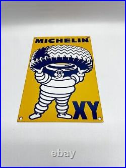 Vintage Michelin XY Heavy Duty Tires Porcelain Sign Pump Service Station