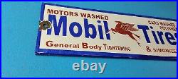 Vintage Mobil Porcelain Sign Car Wash Porcelain Pegasus Pump Tires Sign