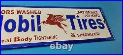 Vintage Mobil Porcelain Sign Car Wash Porcelain Pegasus Pump Tires Sign