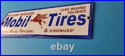 Vintage Mobil Porcelain Sign Car Wash Porcelain Pegasus Pump Tires Sign