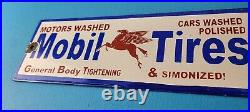 Vintage Mobil Porcelain Sign Car Wash Porcelain Pegasus Pump Tires Sign