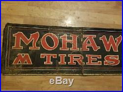 Vintage Mohawk Tires Gas Oil Service Station 33 Metal Tire Sign Cut