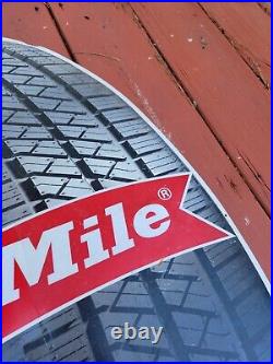 Vintage Multi Mile Tires Tin metal Advertising Sign 31x23