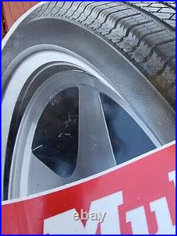 Vintage Multi Mile Tires Tin metal Advertising Sign 31x23