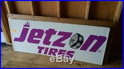 Vintage N. O. S. Jetzon Tires Sign Tin Embossed 5ft. X 2ft