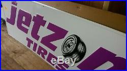 Vintage N. O. S. Jetzon Tires Sign Tin Embossed 5ft. X 2ft