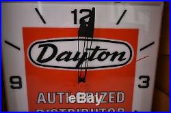 Vintage NOS Dayton Tires Authorized Distributor Essex Advertising Sign Clock