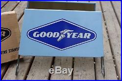 Vintage NOS Goodyear Sign Tire Stand Original Store Display 2 Gas Station Signs