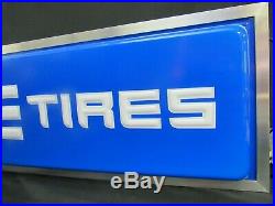 Vintage NOS Lee Tires Double Sided Sided Electric Light Up Sign Sealed Q010