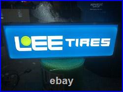 Vintage NOS Lee Tires Lighted Advertising Store Display Sign Gas Oil