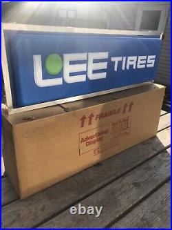 Vintage NOS Lee Tires Lighted Advertising Store Display Sign Gas Oil