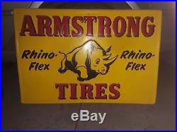 Vintage New old stock Armstrong Tires Sign, Rhino Flex, Original, 35 X 24