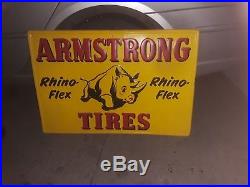 Vintage New old stock Armstrong Tires Sign, Rhino Flex, Original, 35 X 24