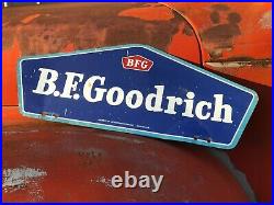 Vintage OLD Original BF GOODRICH Tire Sign GAS Oil Mancave Decor Garage Wall