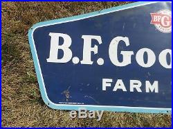 Vintage ORIGINAL BF GOODRICH Farm Tires Advertising Metal Gas Oil Station SIGN
