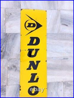 Vintage Old 72'' Dunlop Tyre Highway Oil Gas Station Porcelain Enamel Sign Board