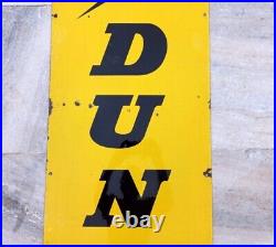 Vintage Old 72'' Dunlop Tyre Highway Oil Gas Station Porcelain Enamel Sign Board