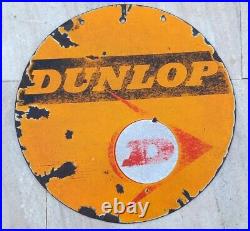 Vintage Old Dunlop Tyre Stock Dealer Automobile Tyre Store Porcelain Enamel Sign