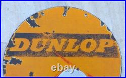 Vintage Old Dunlop Tyre Stock Dealer Automobile Tyre Store Porcelain Enamel Sign