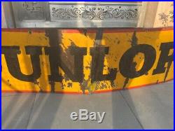 Vintage Old Oil Gas Station Dunlop Tire 6 Fit Adv Enamel Porcelain Sign Board