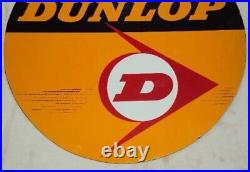 Vintage Old Original Porcelain Enamel Sign Dunlop Tyre Double Sided 24 X 24 Inch