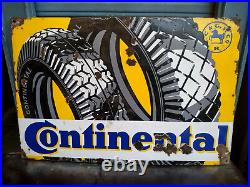 Vintage Old Porcelain Enamel Sign Continental Truck Tyre CC & Gp Co Germany 1930