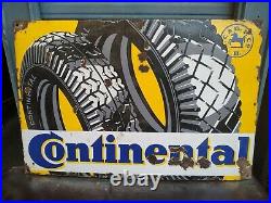 Vintage Old Porcelain Enamel Sign Continental Truck Tyre CC & Gp Co Germany 1930