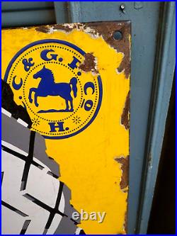 Vintage Old Porcelain Enamel Sign Continental Truck Tyre CC & Gp Co Germany 1930