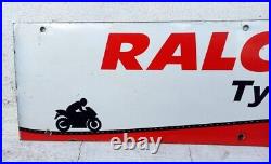 Vintage Old Rare Indian Collectible Ralco Tyres Ad Porcelain Enamel Sign Board