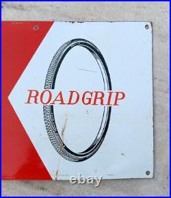Vintage Old Rare Road Grip Road Finder NRM Tyre Ad Porcelain Enamel Sign Board