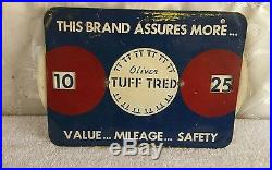 Vintage Oliver Tuff Tred Advertising Tire Sign Return From Lunch Oliver Tire