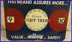 Vintage Oliver Tuff Tred Advertising Tire Sign Return From Lunch Oliver Tire