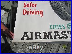 Vintage Original 1949 Cities Service Airmaster Tires Sign By Bob Fink 50 By 38