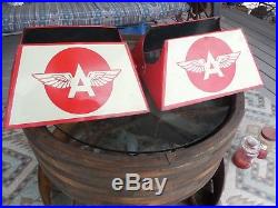 Vintage Original 2 Flying A Tire Display Stands Gas Station Signs