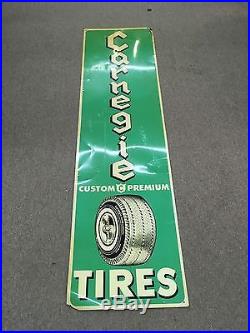 Vintage Original 66 X 18 Carnegie Tire Sign. Oil And Gas Sign