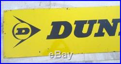 Vintage Original 72'' Dunlop Tyre Oil Gas Station Enamel Porcelain Sign Board