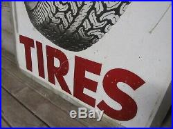Vintage Original Aluminum Multi Mile Tires Advertising Sign