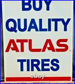 Vintage Original Atlas Tires by Standard Oil Large Sign Very Good Condition