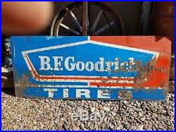 Vintage Original B. F. Goodrich Tires Advertising 48 Metal Oil Gas Station Sign